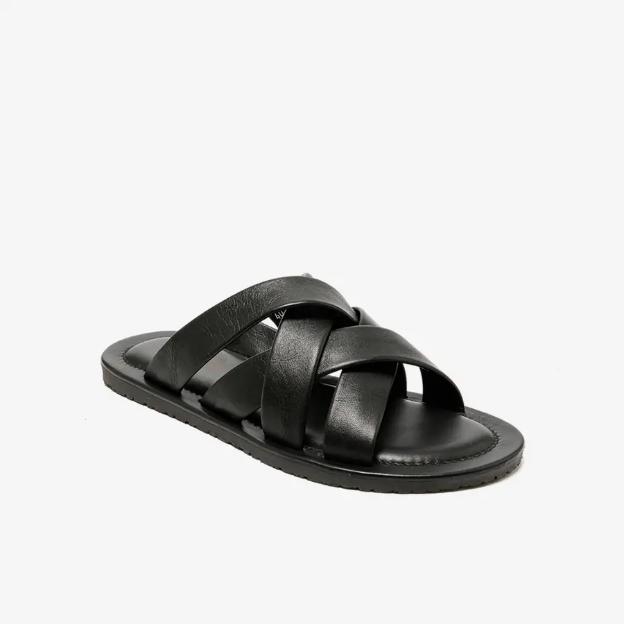 The Sandals Factory Leather Erkek Çok Bantlı Terlik