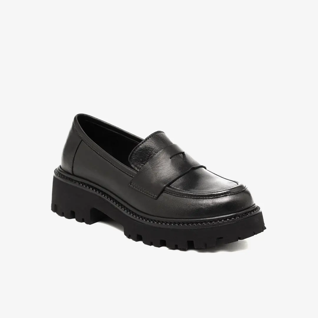 Vergelio  Kadın Kalın Tabanlı Loafer - Siyah