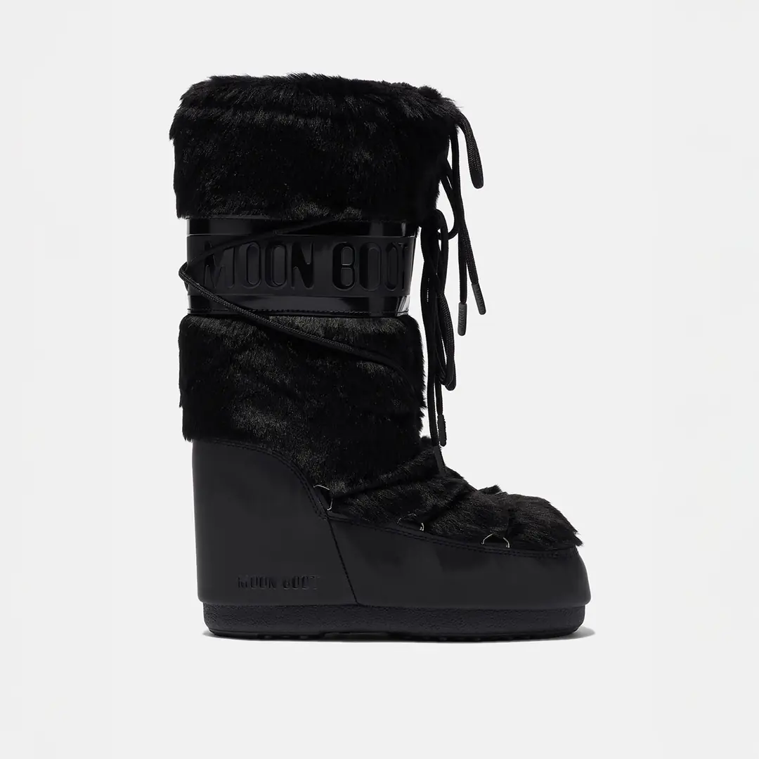 Moon Boot ICON FAUX FUR Kadın Kar Botu - Siyah