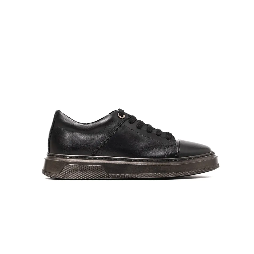 John May C26401 Erkek Kalın Taban Sneaker - Siyah