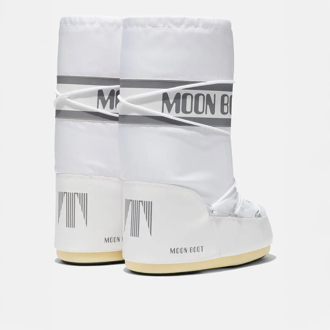 Moon Boot Icon Nylon Kız Çocuk Kar Botu - Siyah Beyaz