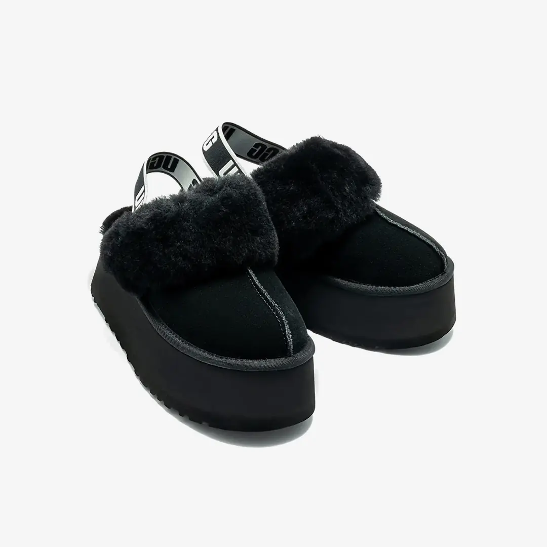 Ugg Funkette Kadın Platform Terlik - Siyah