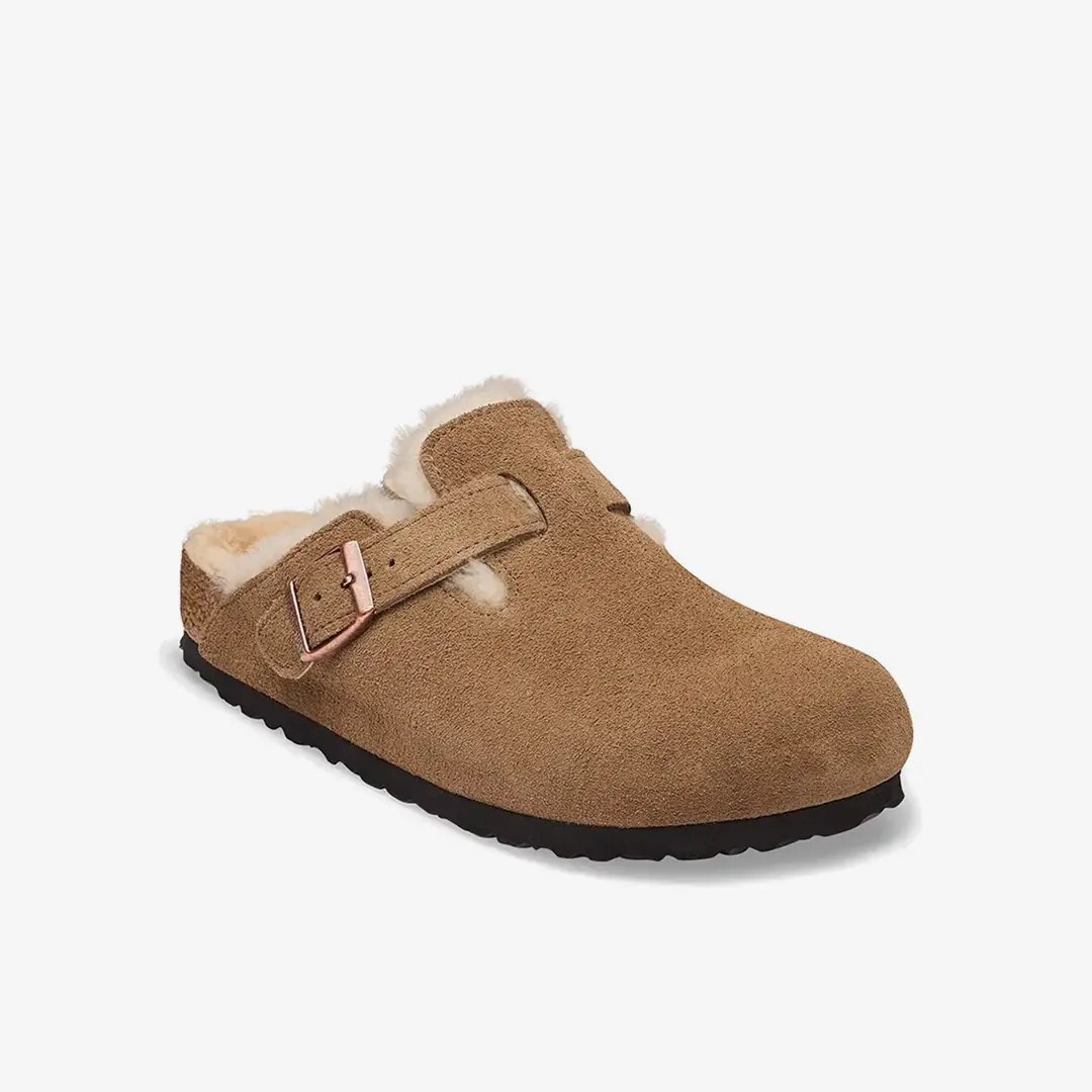 Birkenstock Boston VL Kadın Kapalı Ev Terliği - Dark Tea