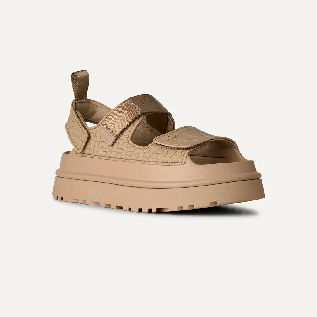 Ugg GOLDENGLOW EMBOSSED Kadın Bantlı Sandalet - Koyu Bej