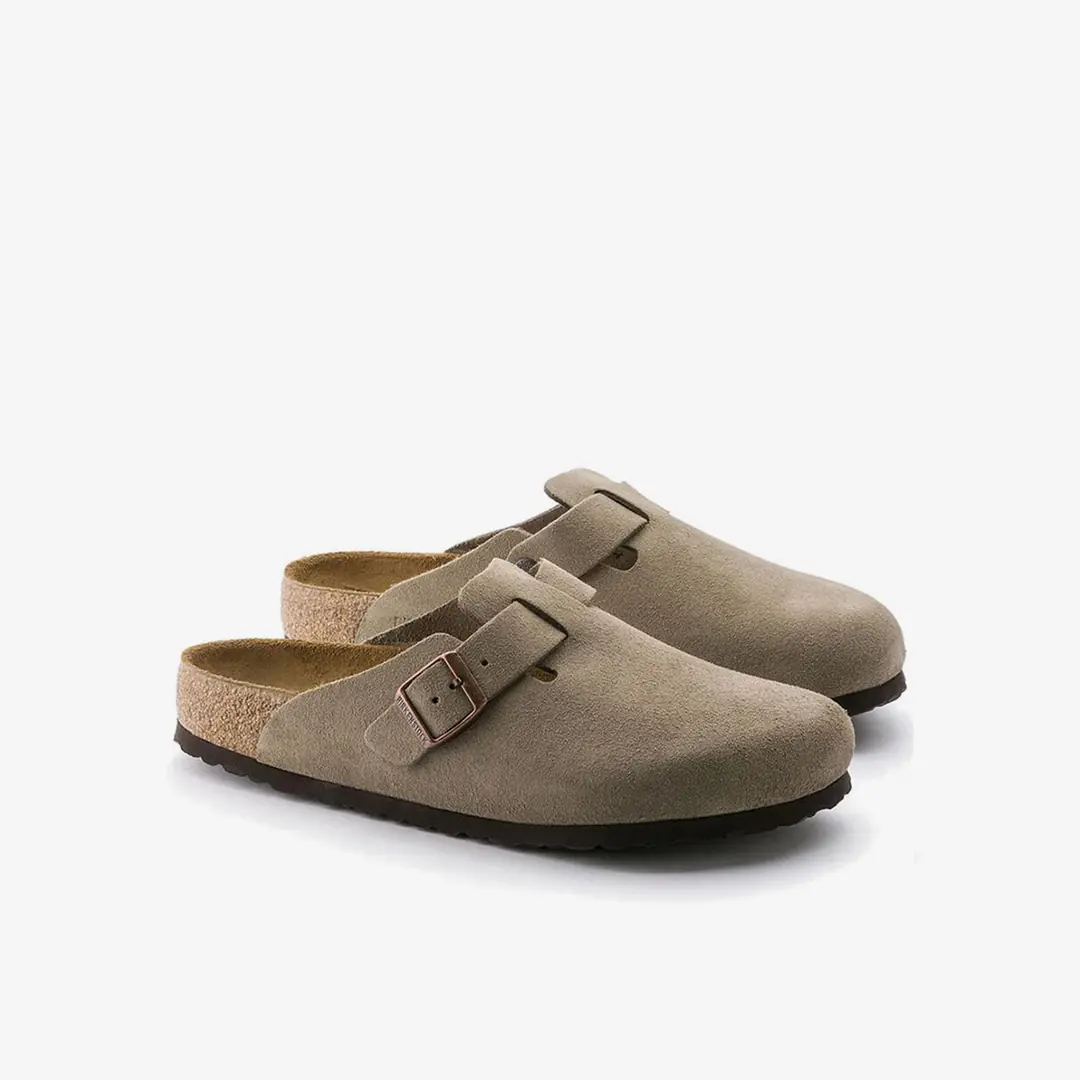 Birkenstock Boston SFB VL Erkek Kapalı Ev Terliği - Bej