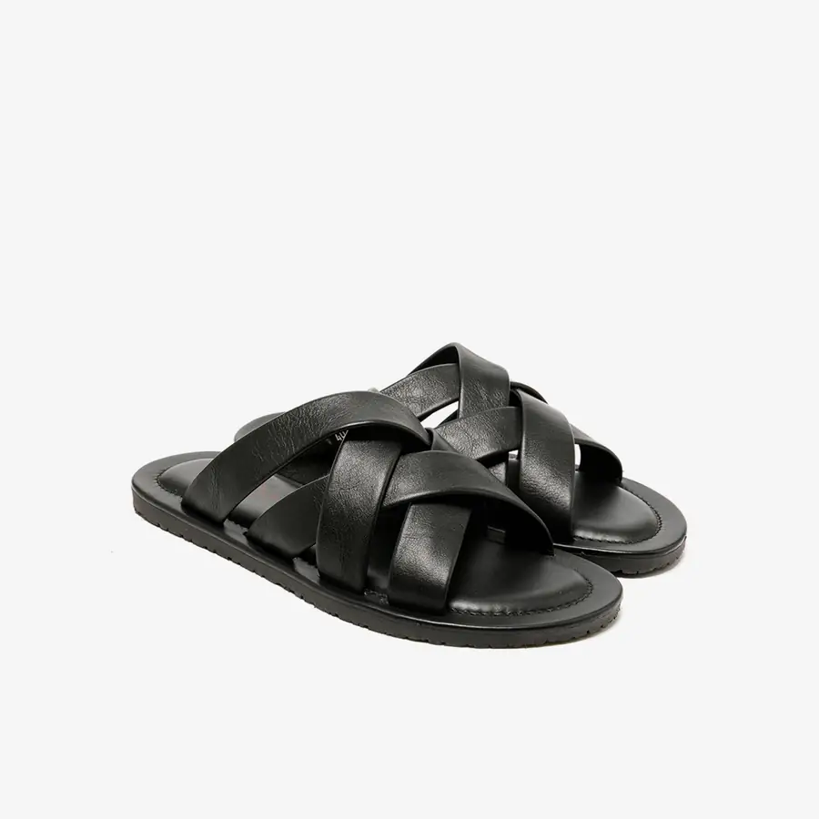 The Sandals Factory Leather Erkek Çok Bantlı Terlik