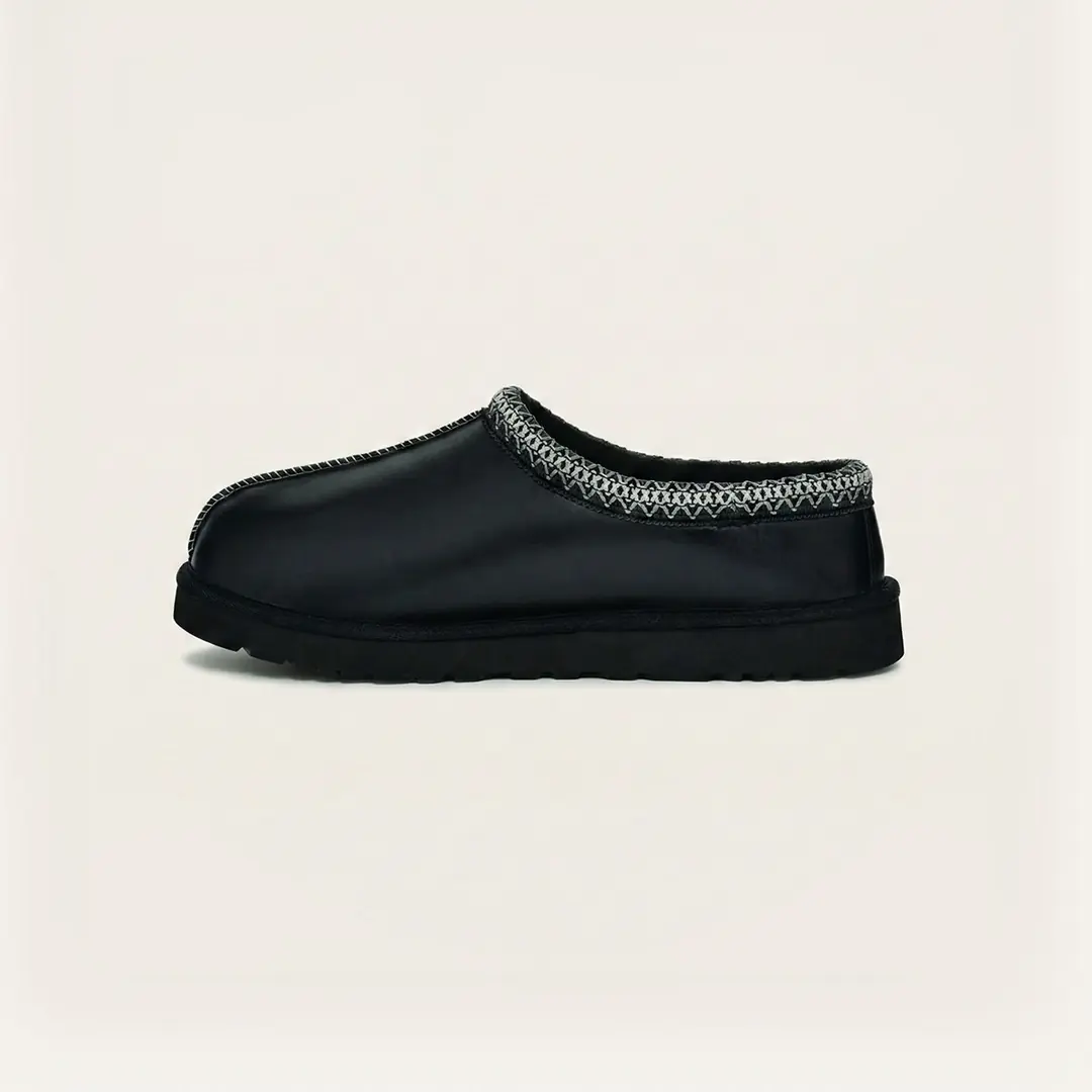 Ugg TASMAN LTHR REGEN Erkek Terlik - Siyah