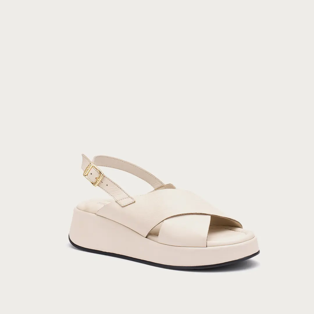 Frau Leather Kadın Dolgu Taban Sandalet - Beyaz