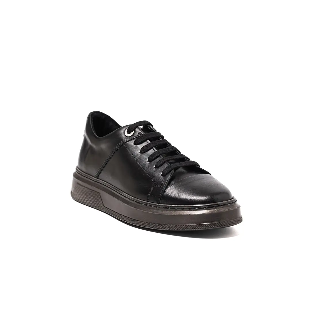 John May C26401 Erkek Kalın Taban Sneaker - Siyah