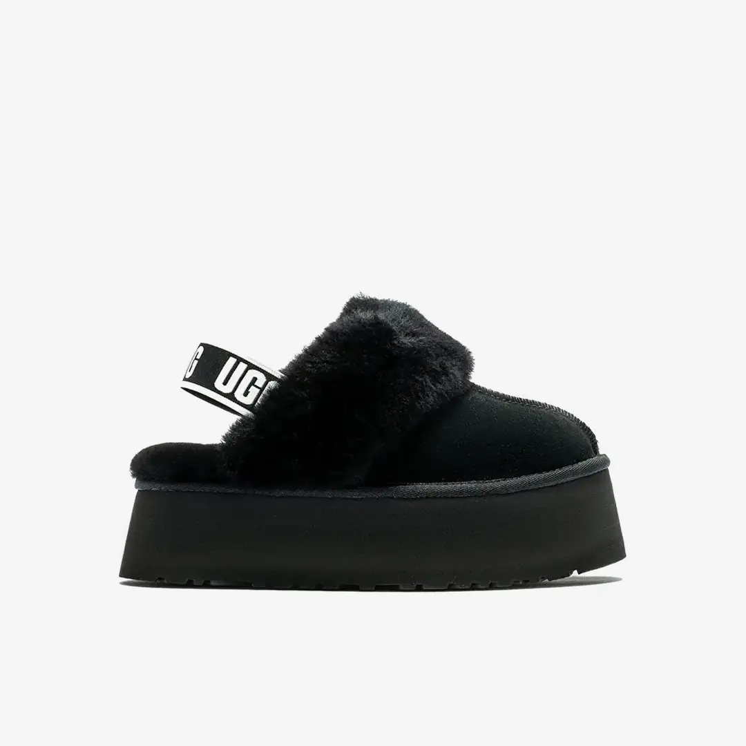 Ugg Funkette Kadın Platform Terlik - Siyah