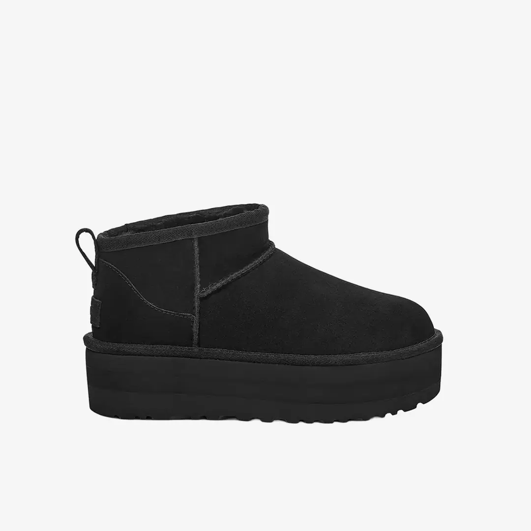 Ugg Classic Ultra Mini Platform Kadın Kalın Tabanlı Bot - Siyah