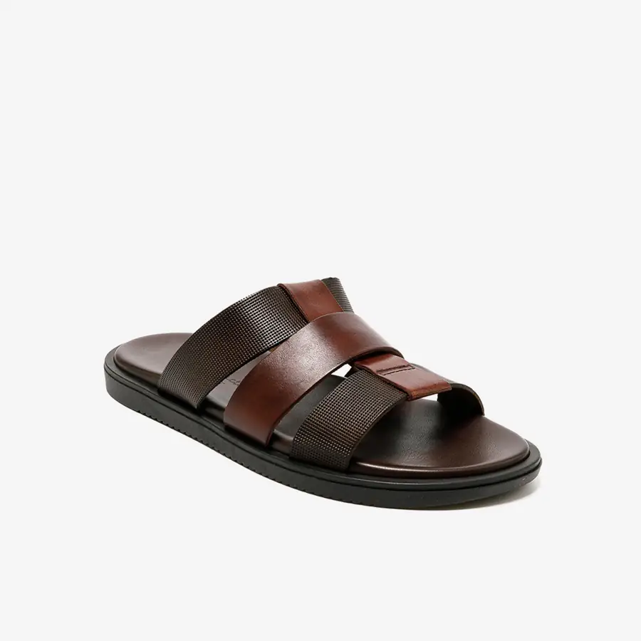 The Sandals Factory Leather Erkek Çok Bantlı Terlik