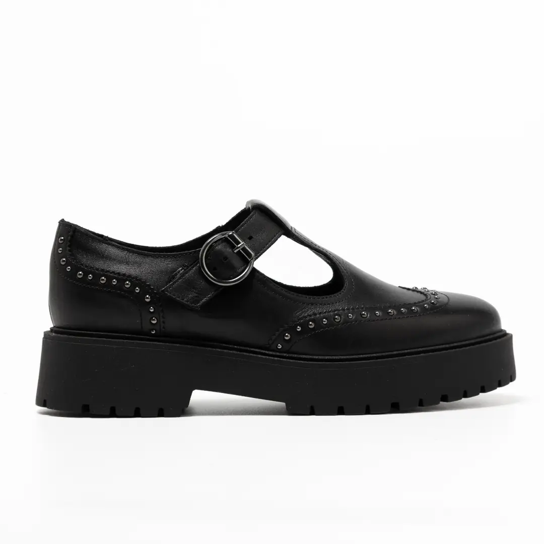 NeroGiardini  Kadın Brogue Mary Jane - Siyah