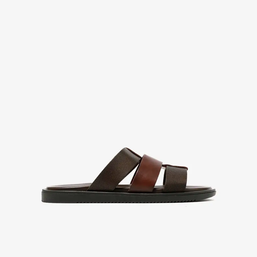 The Sandals Factory Leather Erkek Çok Bantlı Terlik