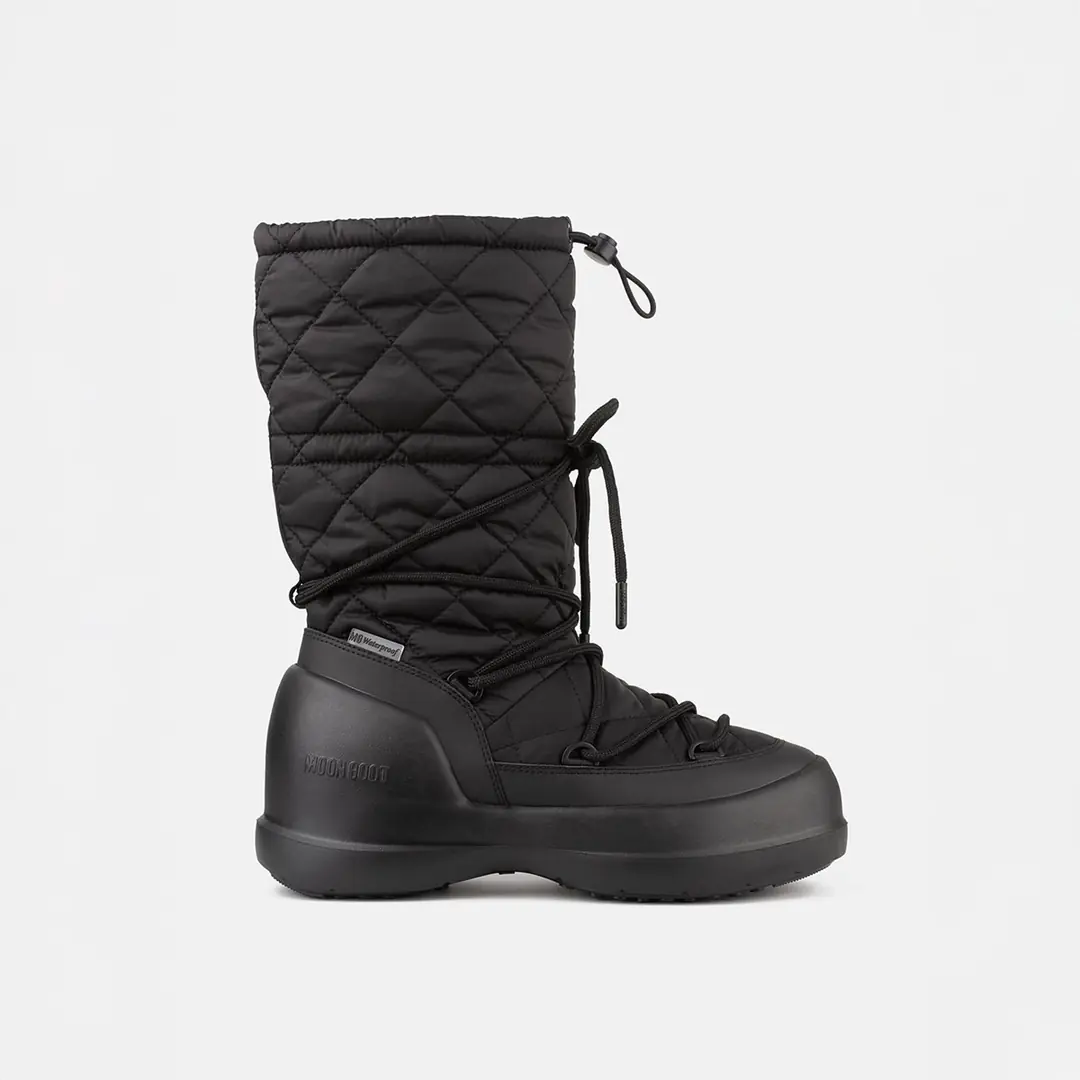 Moon Boot Mezzalluna Quilted Hight Boot Wp Kadın Bağcıklı Kar Botu - Siyah