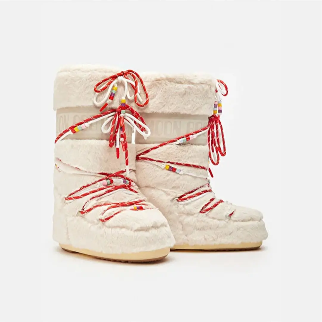 Moon Boot ICON FAUX FUR BEADS Kadın Kar Botu
