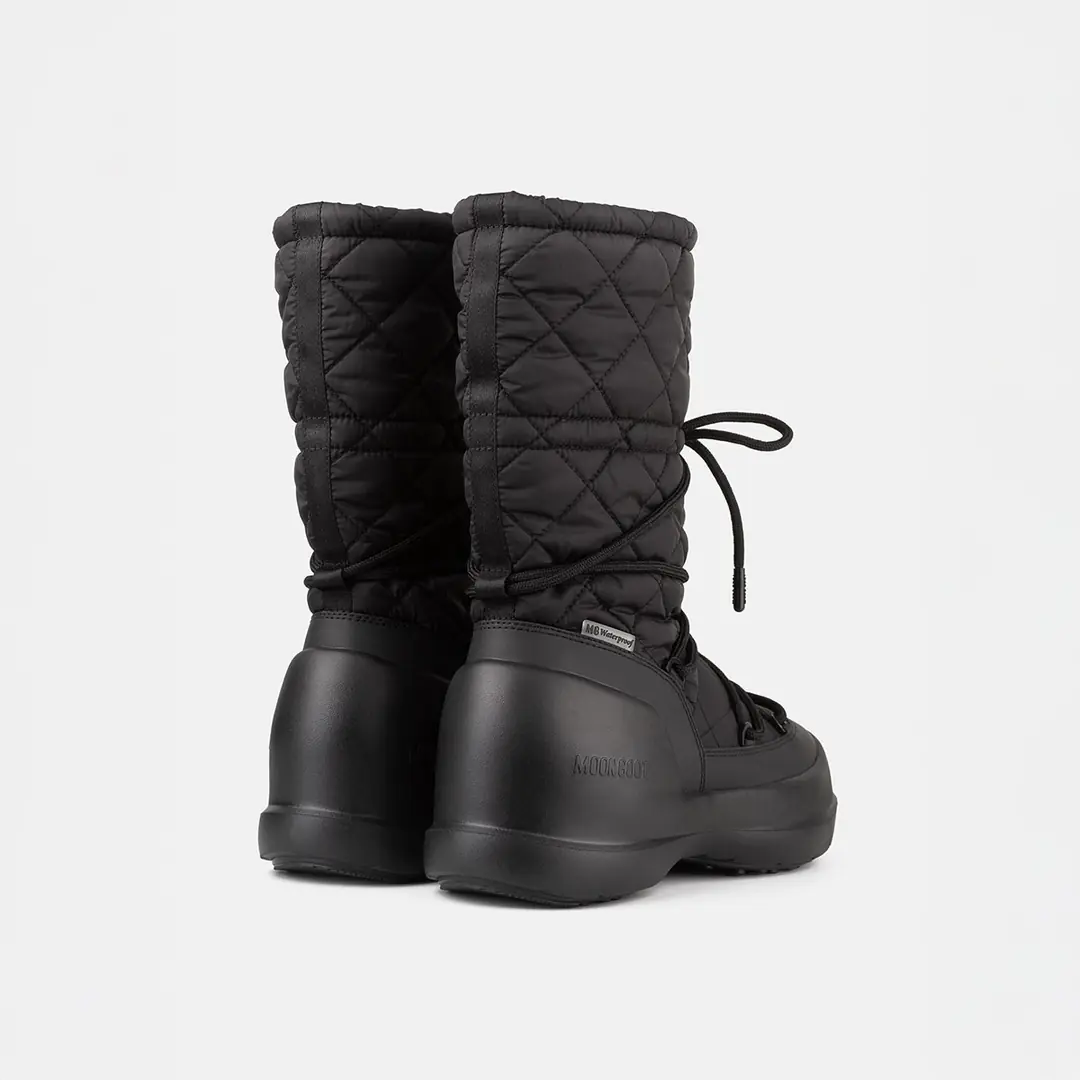 Moon Boot Mezzalluna Quilted Hight Boot Wp Kadın Bağcıklı Kar Botu - Siyah