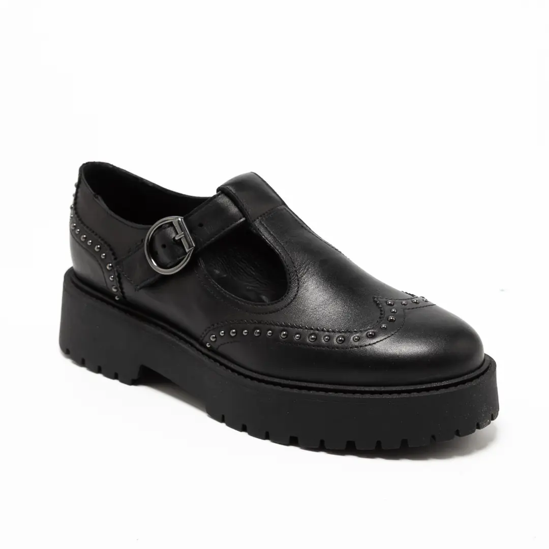 NeroGiardini  Kadın Brogue Mary Jane - Siyah