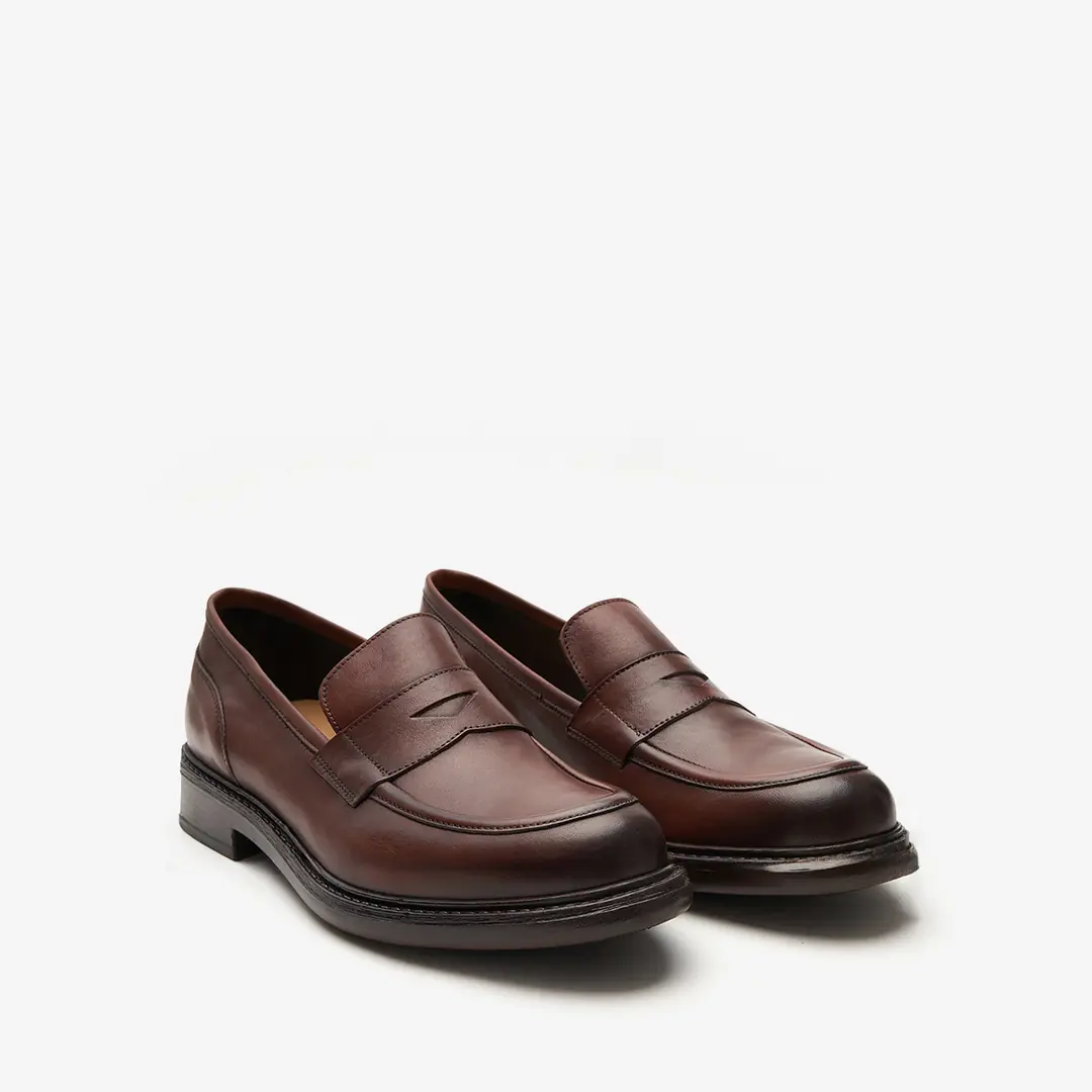 Exton Soft Erkek Penny Loafer - Koyu Kahverengi
