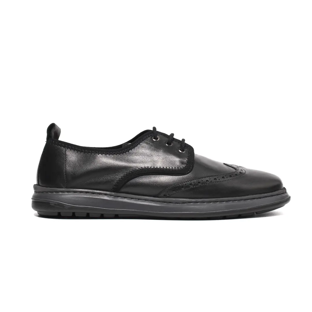 John May  Erkek Brogue Derby - Mat Siyah