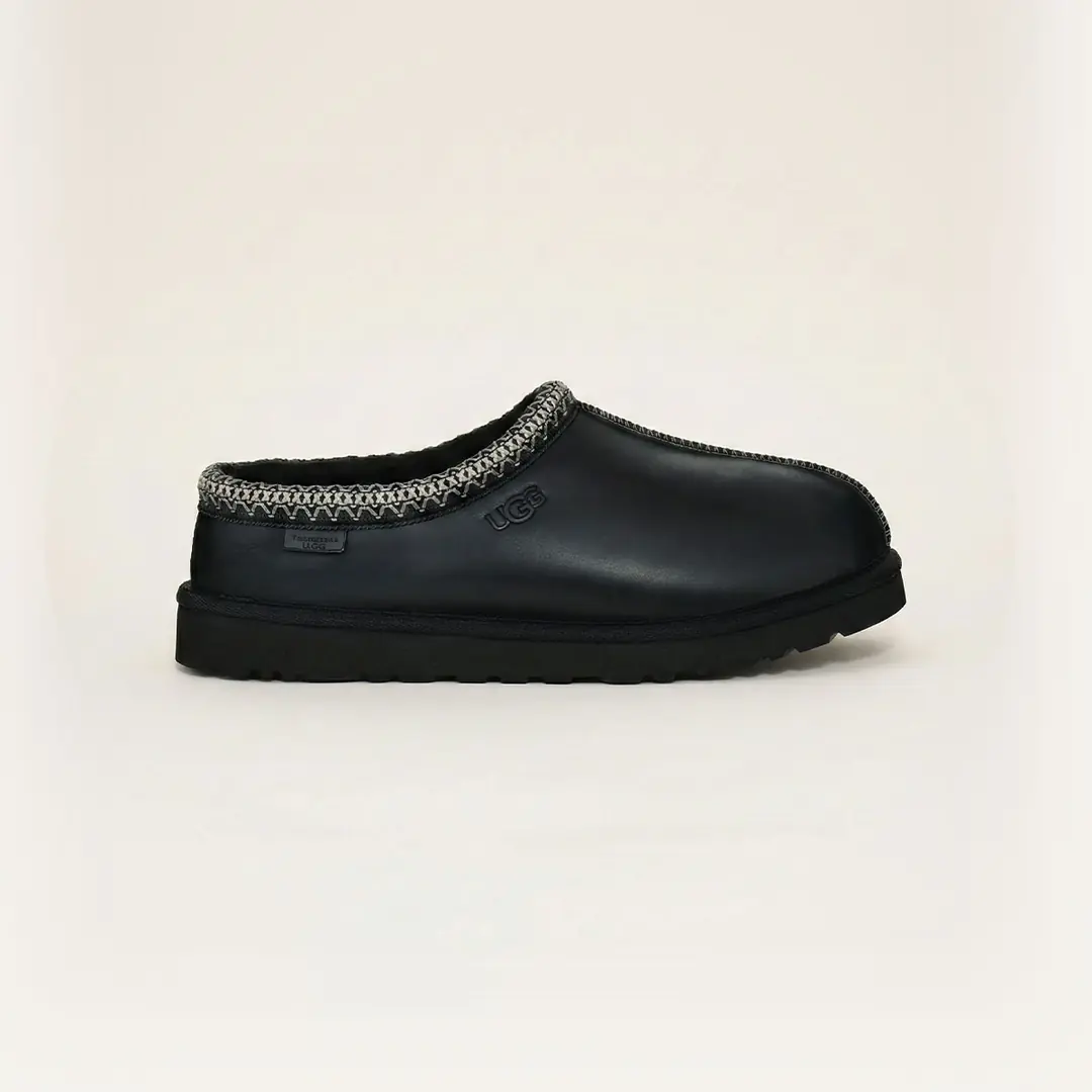 Ugg TASMAN LTHR REGEN Erkek Terlik - Siyah