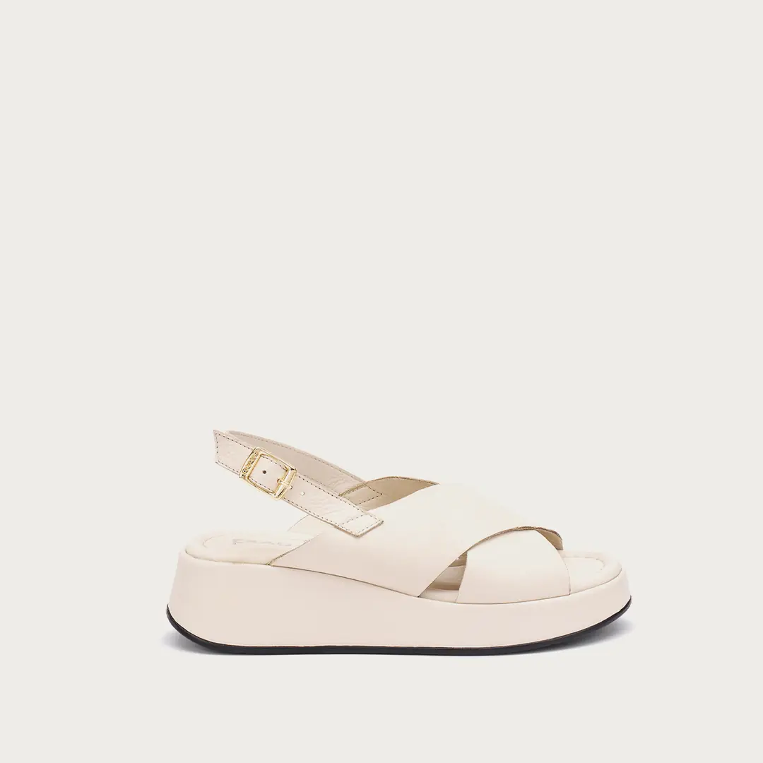 Frau Leather Kadın Dolgu Taban Sandalet - Beyaz