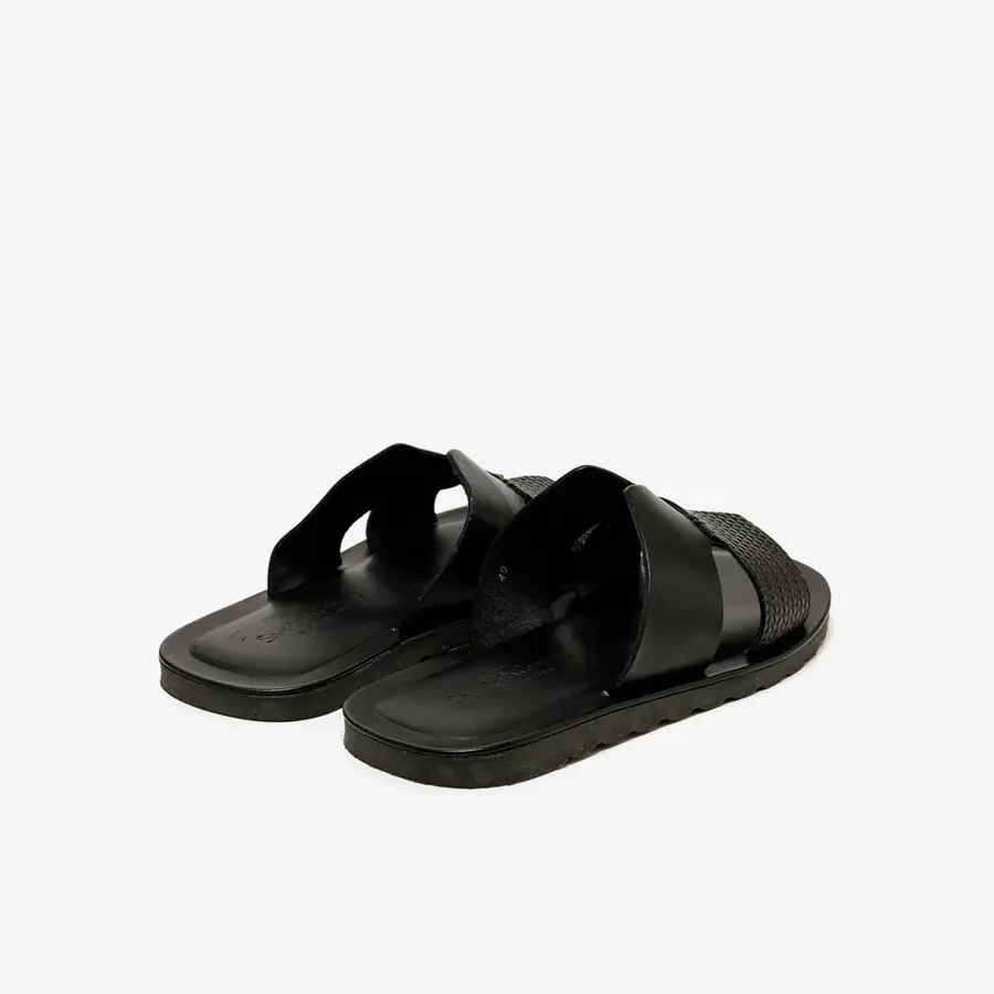 The Sandals Factory Leather Erkek Çift Bantlı Terlik
