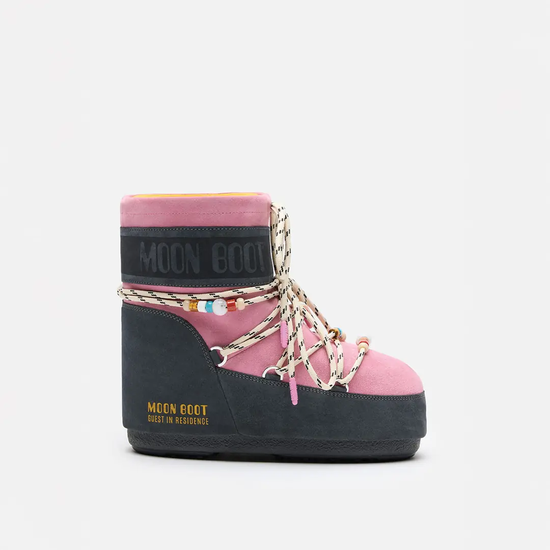 Moon Boot Mb X Gir Icon Low Suede Beads Kadın Kar Botu - Pembe