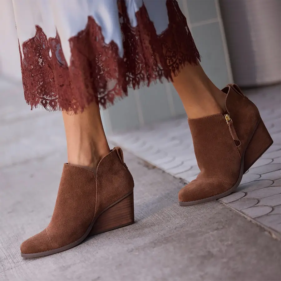 Toms Goldie Wedge Kadın Dolgu Tabanlı Bot