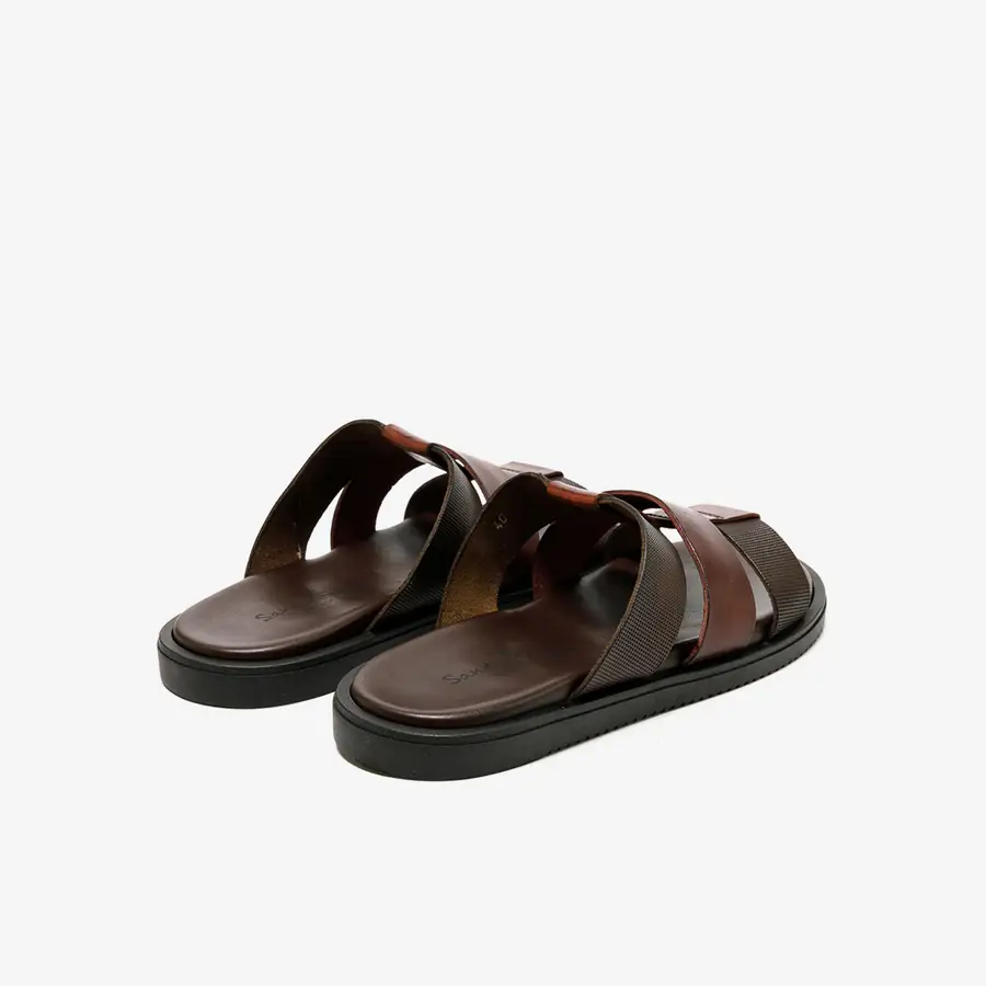 The Sandals Factory Leather Erkek Çok Bantlı Terlik