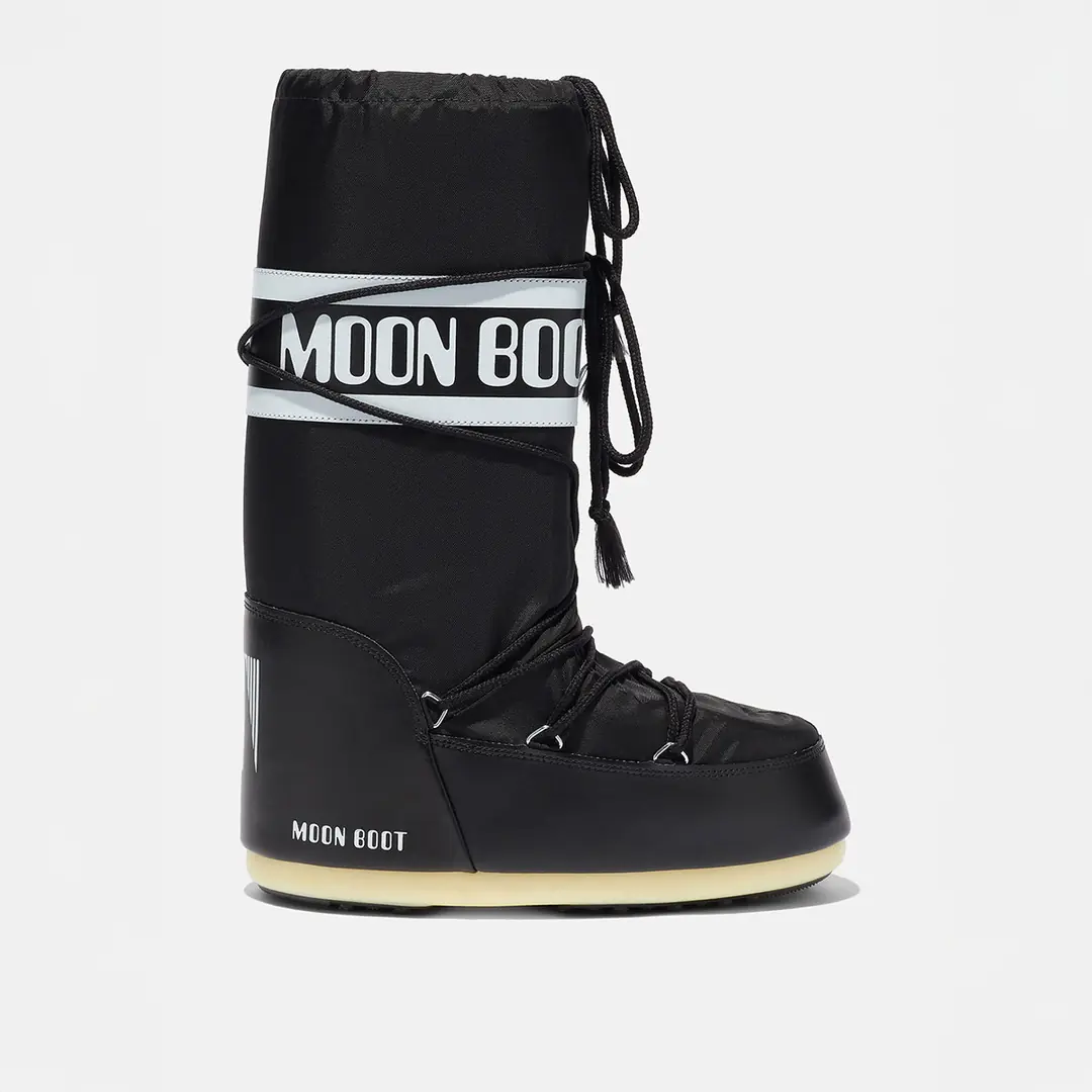 Moon Boot Icon Nylon Erkek Çocuk Kar Botu - Siyah