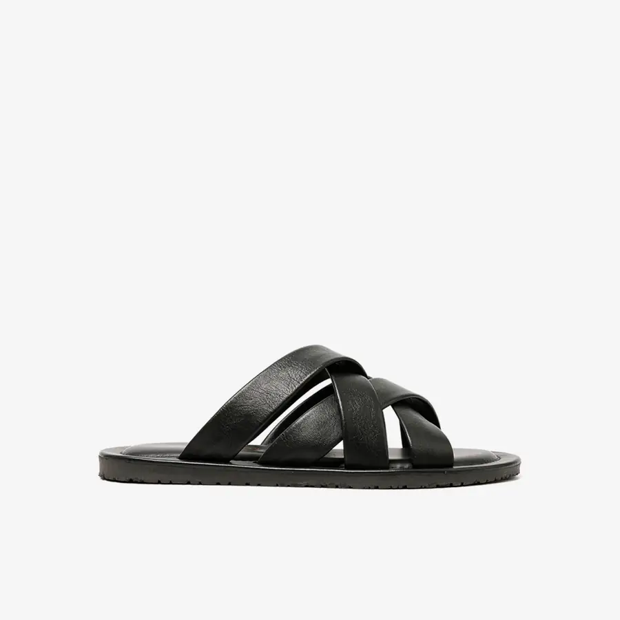 The Sandals Factory Leather Erkek Çok Bantlı Terlik