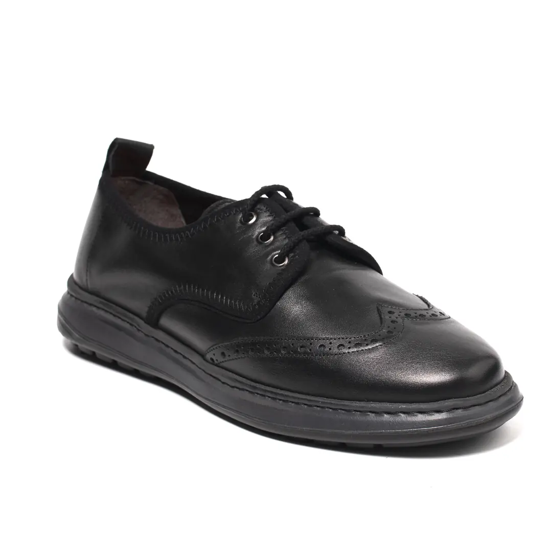 John May  Erkek Brogue Derby - Mat Siyah