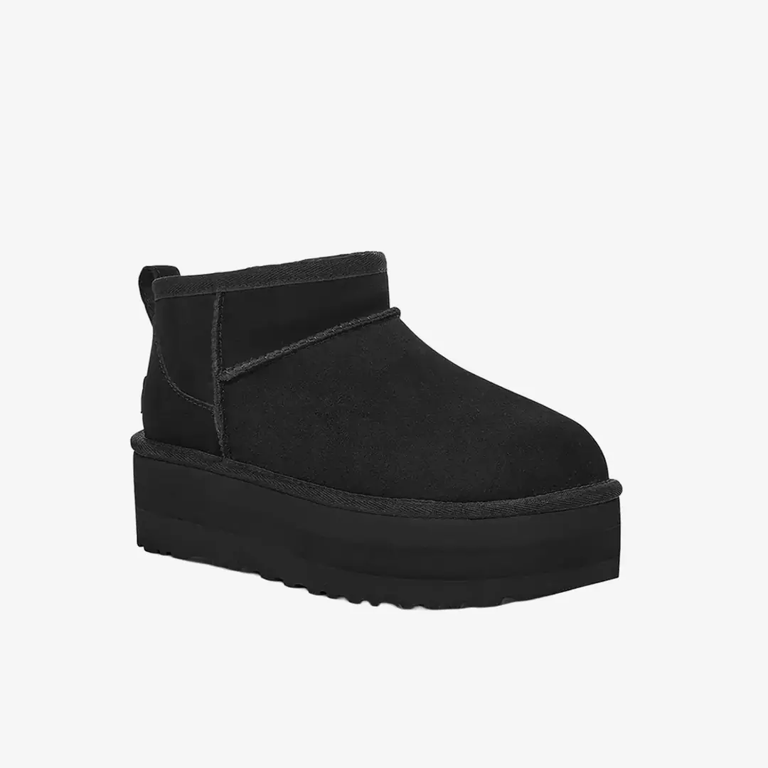 Ugg Classic Ultra Mini Platform Kadın Kalın Tabanlı Bot - Siyah