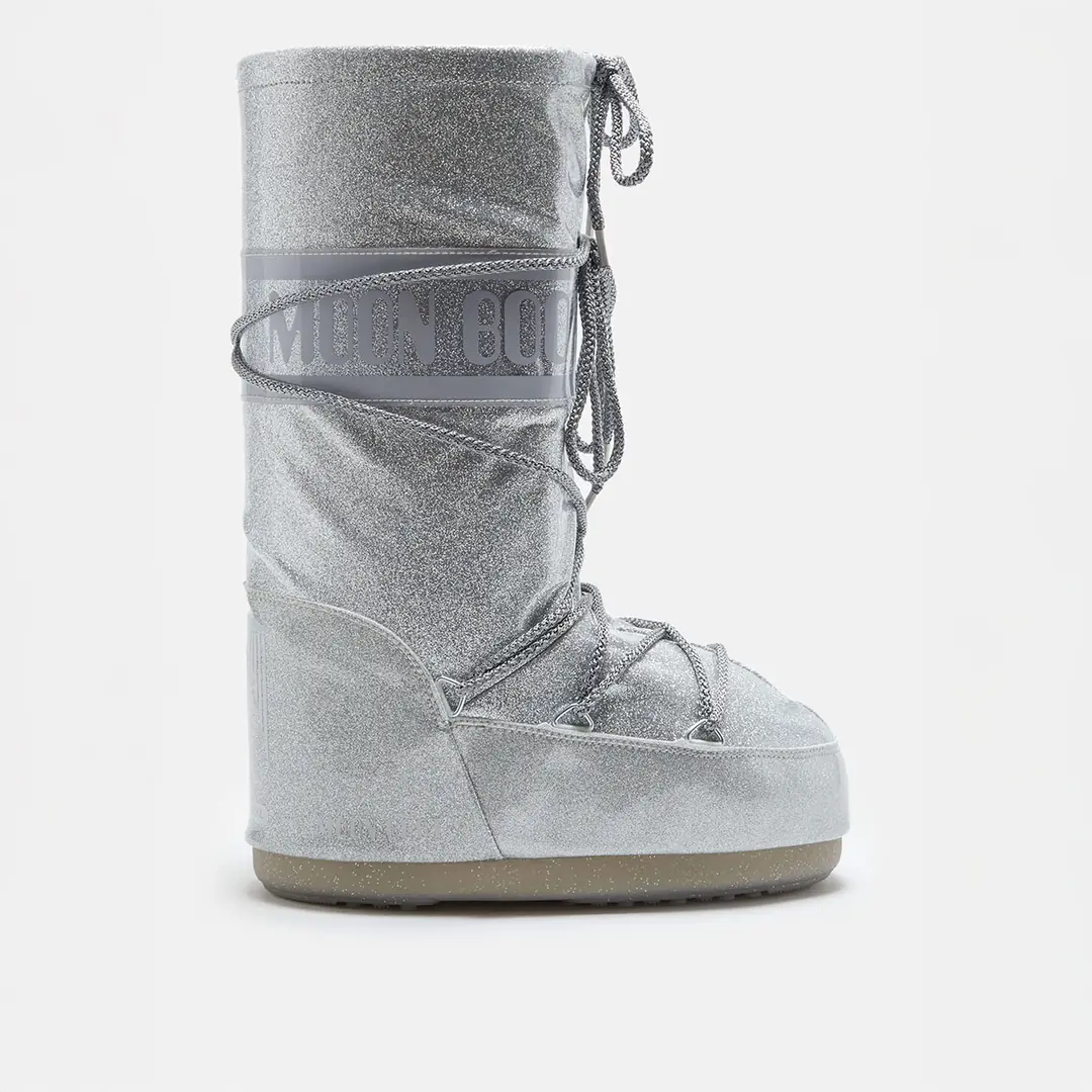 Moon Boot Icon Glitter Kadın Kar Botu - Gümüş
