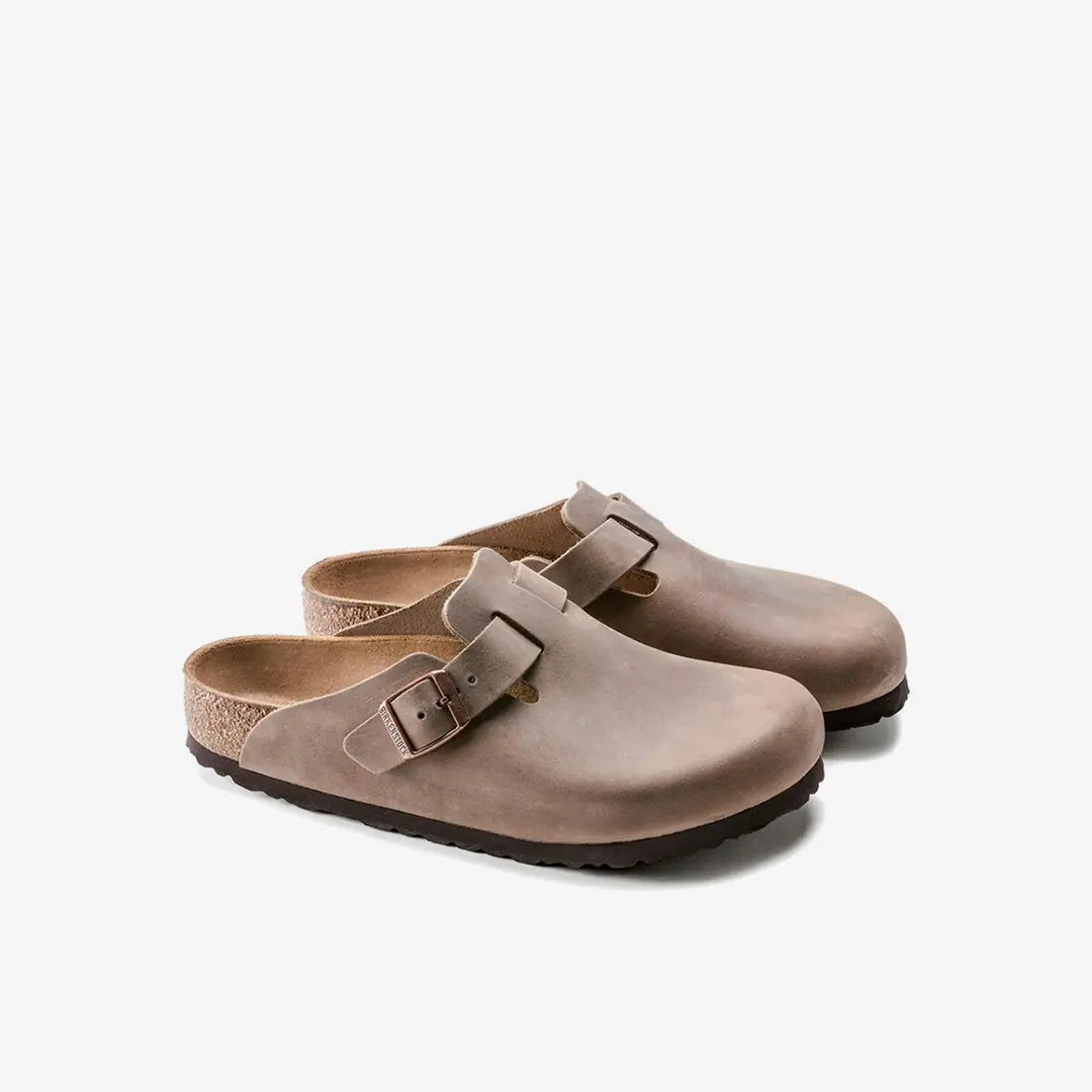 Birkenstock Boston Erkek Kapalı Ev Terliği - Bej