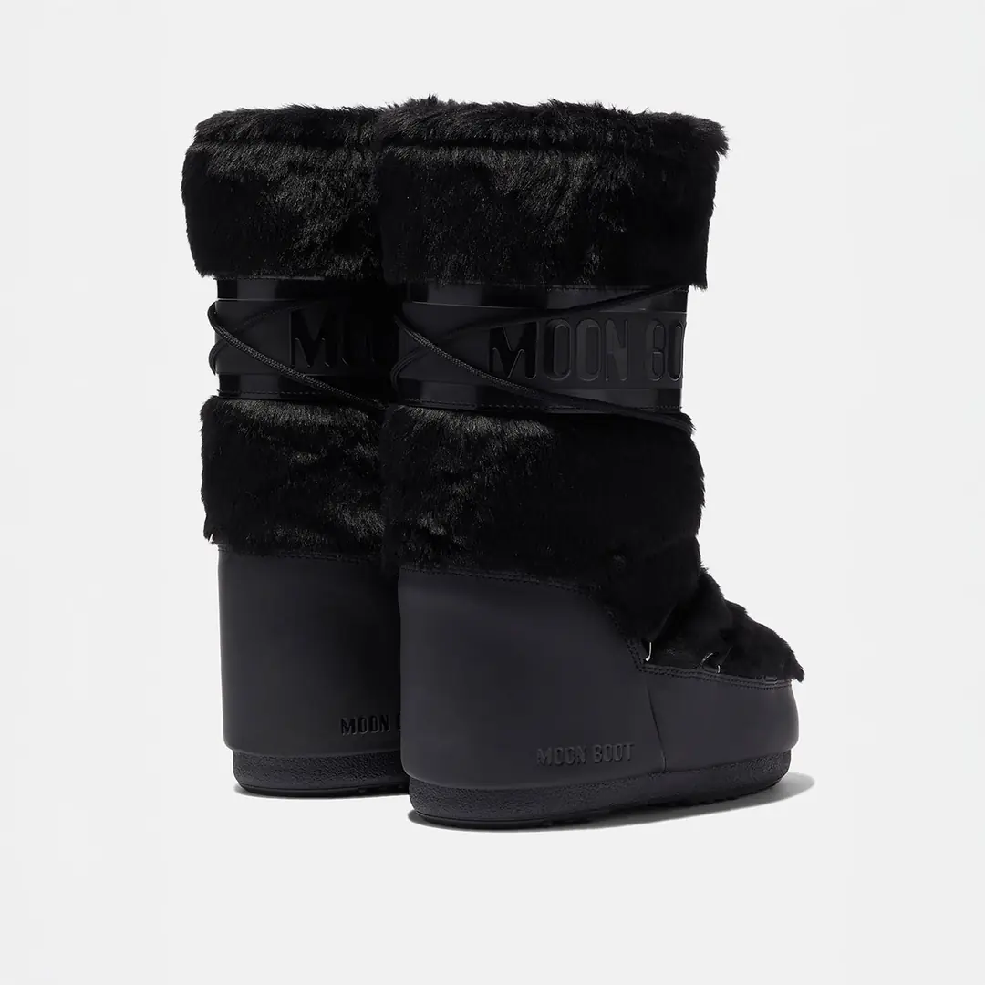 Moon Boot ICON FAUX FUR Kadın Kar Botu - Siyah
