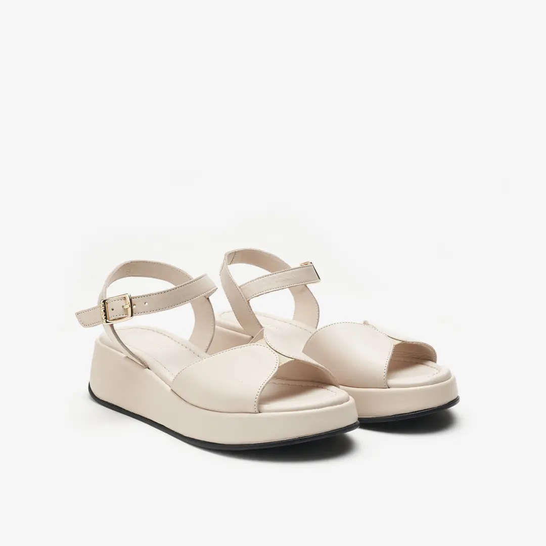 Frau Ankle Strap Kadın T-Strap Sandalet - Beyaz