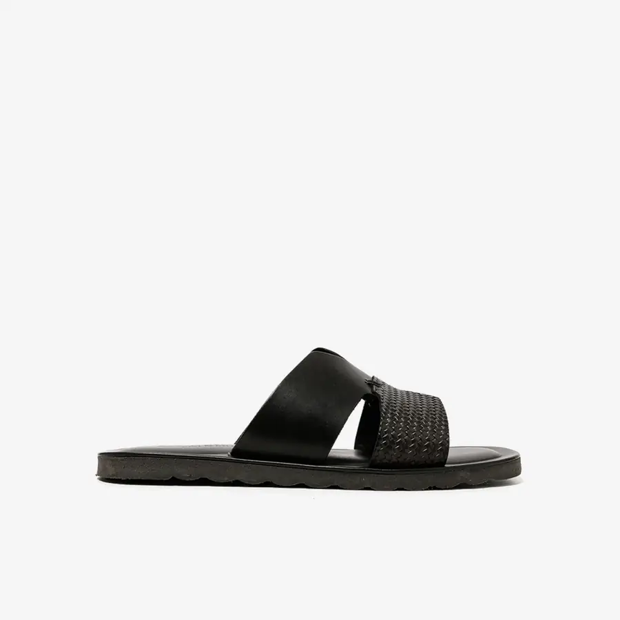 The Sandals Factory Leather Erkek Çift Bantlı Terlik