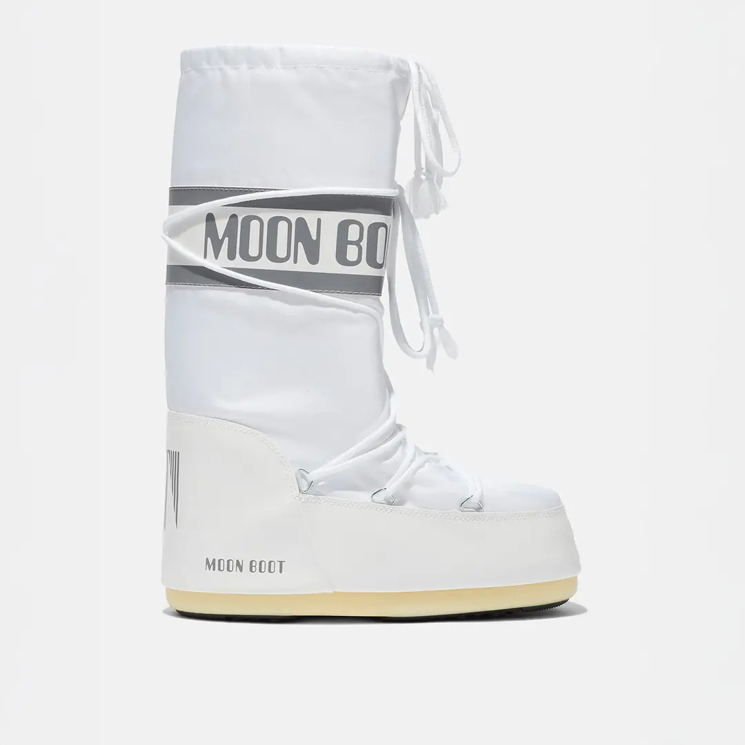 Moon Boot Icon Nylon Kadın Kar Botu - Siyah Beyaz