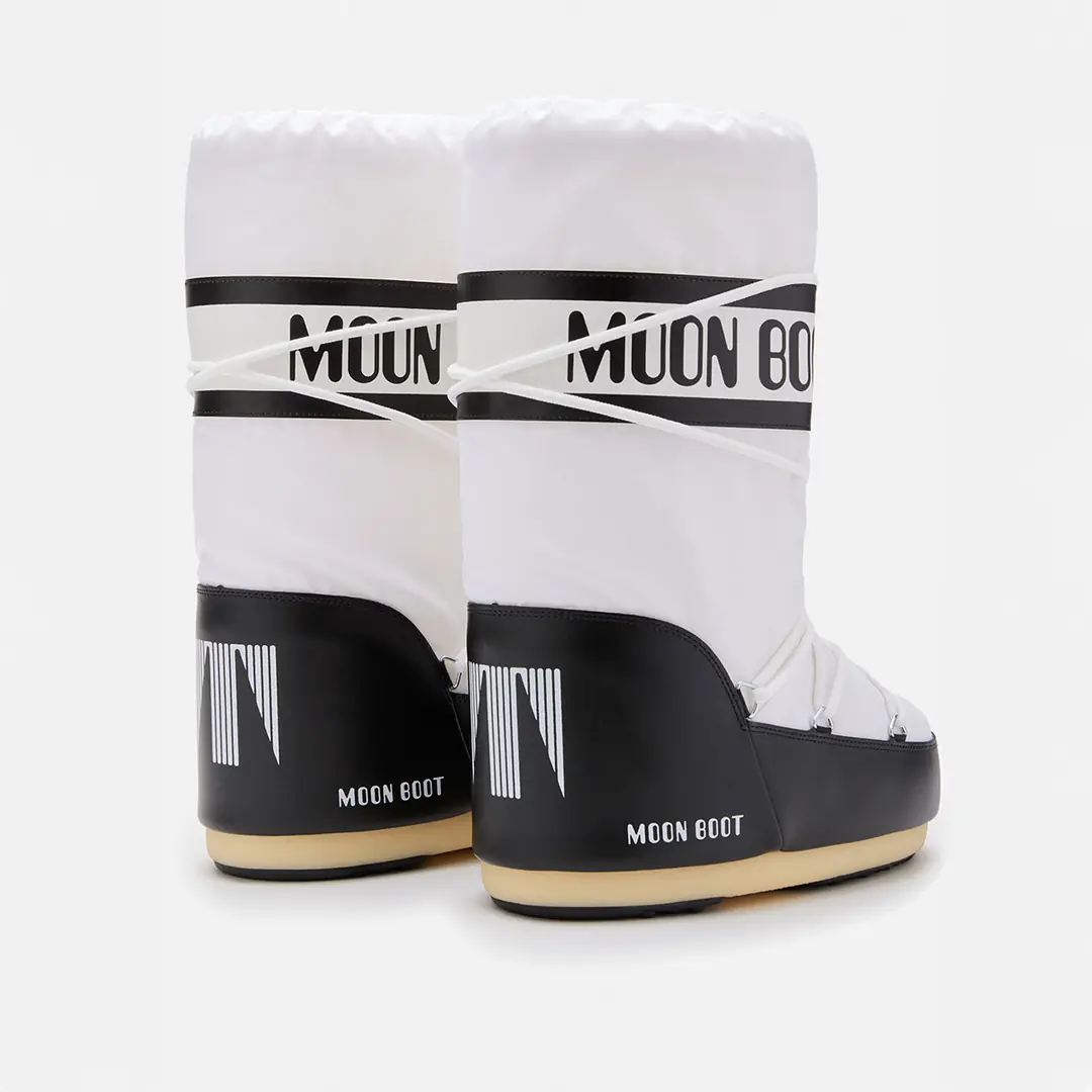 Moon Boot Icon Nylon Kadın Kar Botu - Siyah Beyaz